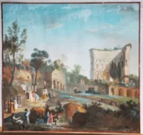 Obraz Franciszka Smuglewicza ukazujący wygląd pozostałości po Domus Aurea w jego czasach Fot. DlaPolonii