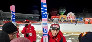 Dawid Kubacki w strefie medialnej Fot. Grzegorz Turski